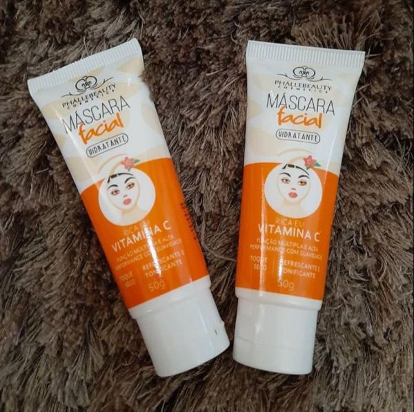 Máscara Facial Hidratante Vitamina C Phallebeauty