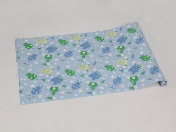 papel-de-parede-infantil-azul-com-detalhes-em-verde-e-branco-infantil-MODELO 08