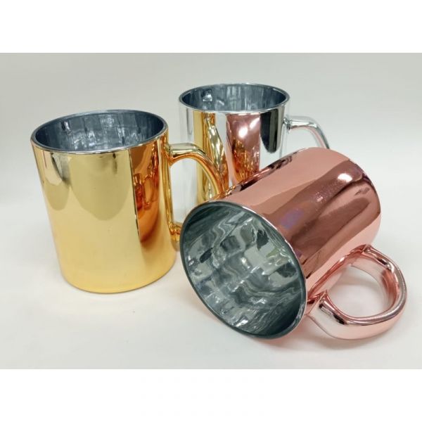 Caneca de vidro espelhada para sublimação 320ml.