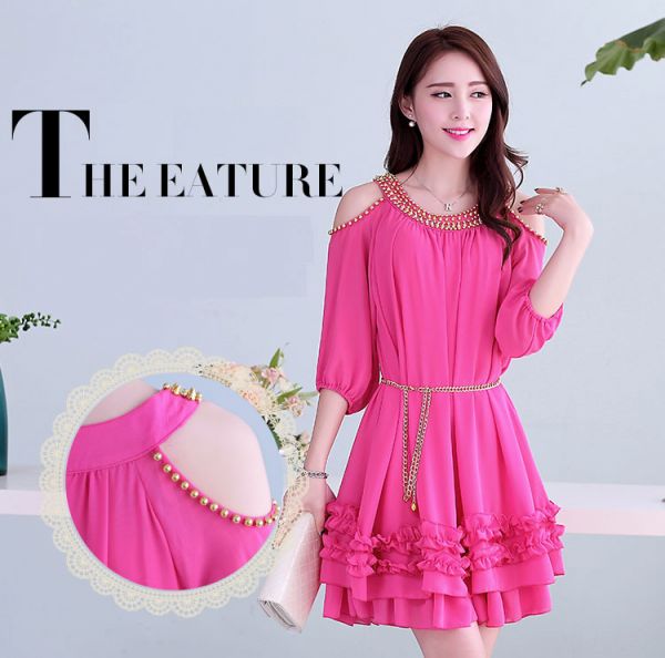 Vestido casual solto com cinto