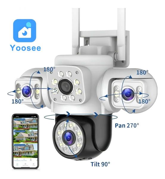 Câmera Ip Ptz Yoosee Home Security De 3 Telas Ao Ar Livre