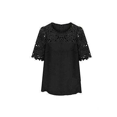 Moda Luxo: Blusa Chifon Renda, de Ótima Qualidade. Frete Grátis.