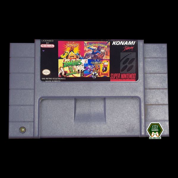 4 em 1 Rock´n Roll Racing + Sunset Riders + Zombies ate My Neighbors + Biker Mice