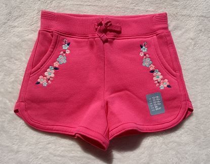 FB0921- Gap Short com Elástico Flores Rosa (09-12meses)