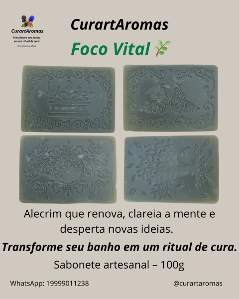 Sabonete Artesanal Foco Vital - (Alecrim)