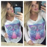 Blusa Coruja Roxa