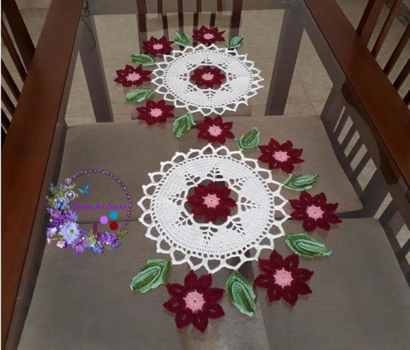Caminho de mesa Primavera 2 círculos