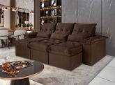 Estofado Retr Recl Ouro Preto 260 3x70 Marrom Inca 17 Idealle