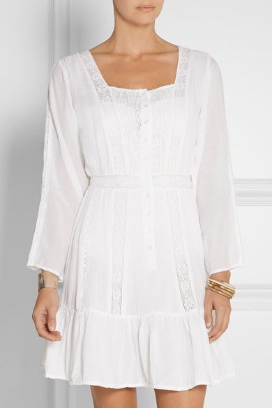 MELISSA ODABASH Isabelle crochet-paneled voile dress