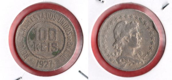 V081-3 - 100 Réis 1927 - Tiragem 1.451.000