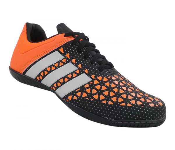 Tênis Futsal Adidas Ace 15.3 Preto e Laranja Lançamento