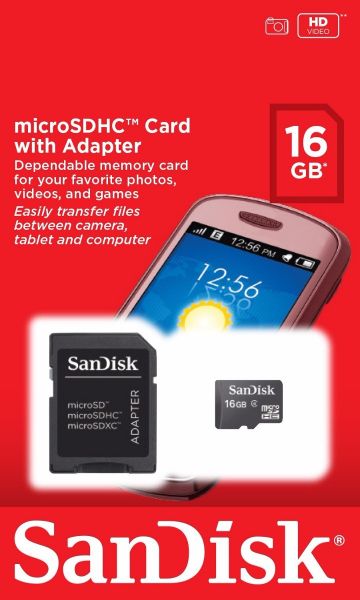 Cartão De Memória Micro Sd 16gb Sandisk Lacrado Original