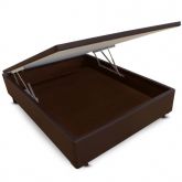 Base Bau Casal 138x188x40 Corino Marrom 2239 SR