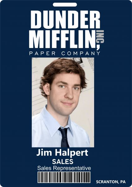 The Office Crachá Dunder Mifflin Jim Halpert