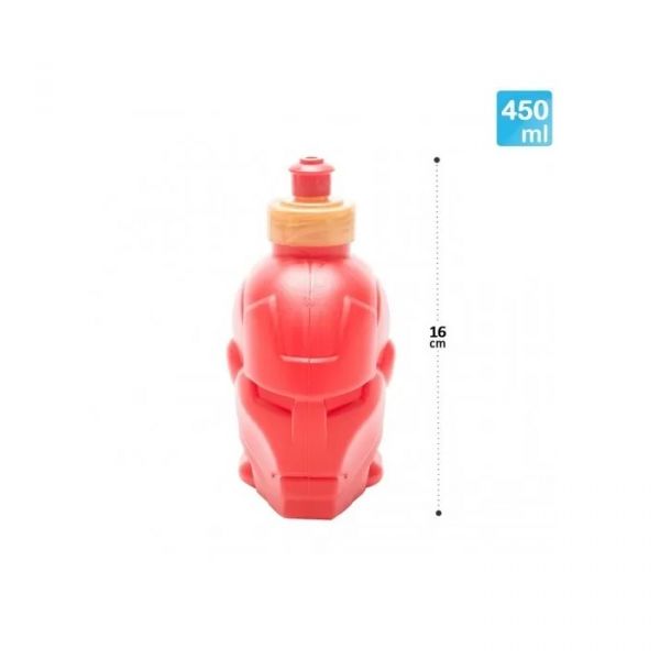 Garrafa Squeeze De Plastico Homem Ferro 3d 450m