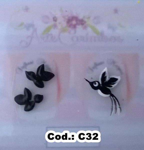 Carimbo para Adesivo de Unha - C32