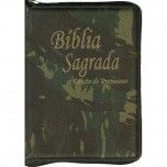 B KING CROSS C/HARPA BÍBLIA REVISTA E CORRIGIDA LETRA PEQUENA INDICE/ZIPER CAPA CAMUFLADA B