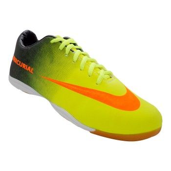 Chuteira Futsal Nike Mercurial Preta e Verde Limão