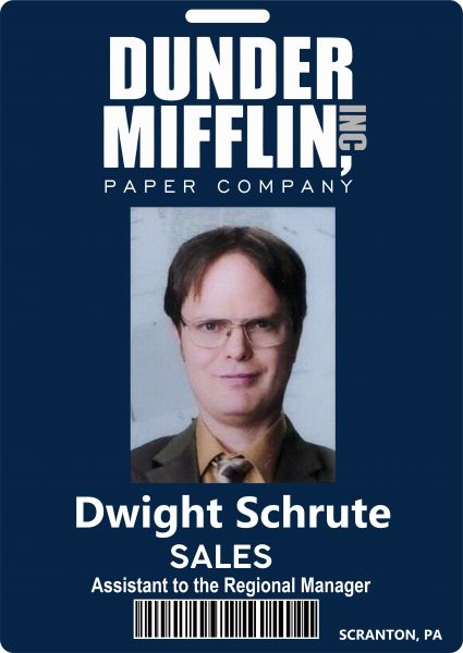 The Office Crachá Dunder Mifflin Dwight Schrute