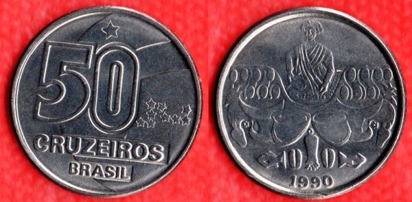 BX419 - 50 Cruzerios 1990 - ESCASSA -10.000.000-