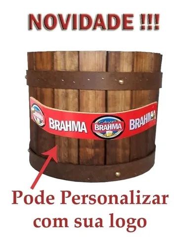 Balde De Gelo Para Cerveja Em Alumínio E Madeira Decorado