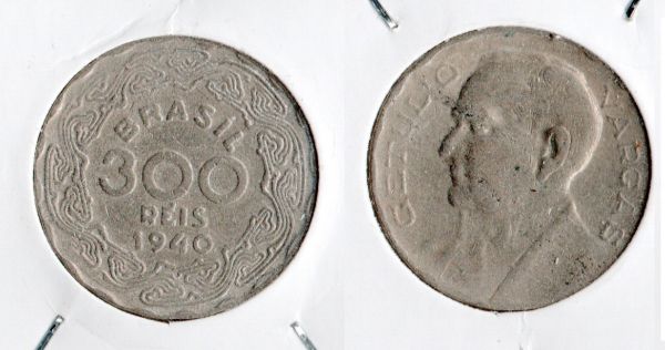 V170-1 - 300 Réis 1940 - Tiragem 8.124.000 -