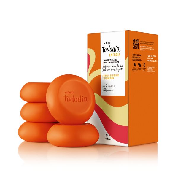 Tododia Energizante Flor de Gengibre e Tangerina sabonete em barra - 5x90g