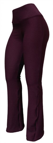 calça boca de sino vinho