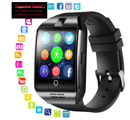 2019 Bluetooth Relógio Inteligente Homens Q18 com Câmera Whatsapp Facebook Twitter Smartwatch Sincro
