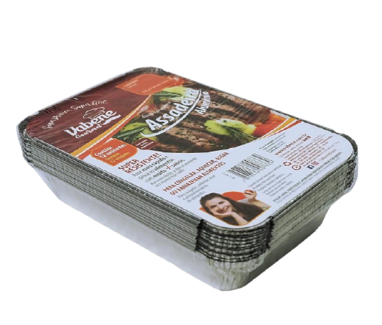 Kit Assadeira Alumínio 1000ml com tampa 12un