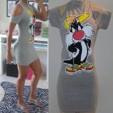 Vestido Frajola Ombro Vazado