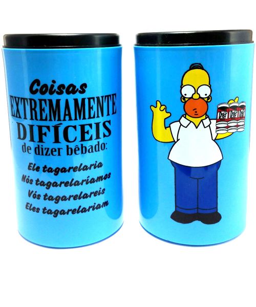 porta Latão 473 ml (Homer Azul)