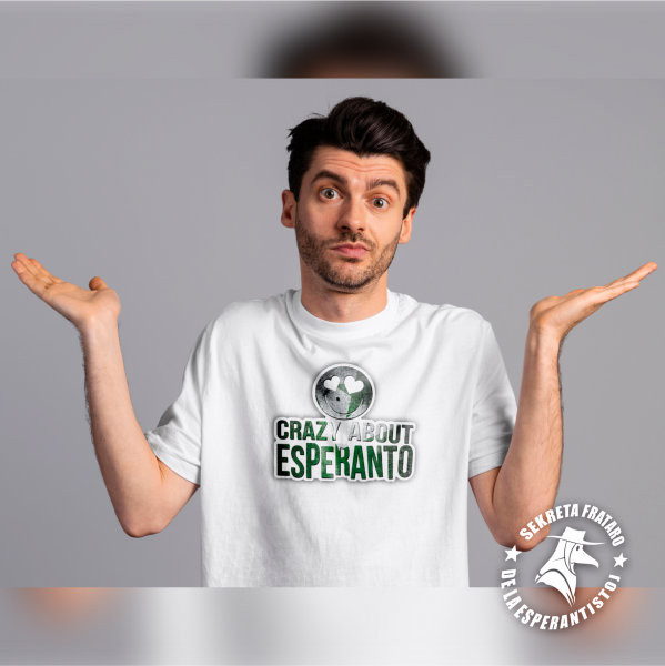 Promocia T-ĉemizo - Crazy about Esperanto