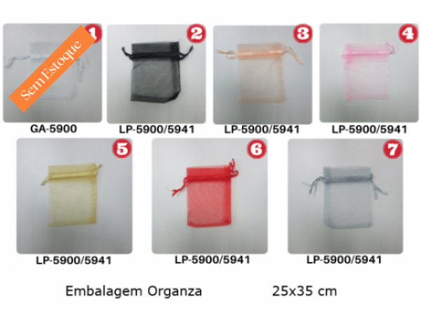 Embalagem Organza 9- 25x35 cm PT