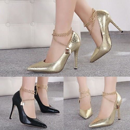 scarpin com corrente