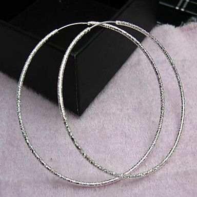 brinco de prata jóia Hoop Earrings40 #00777974