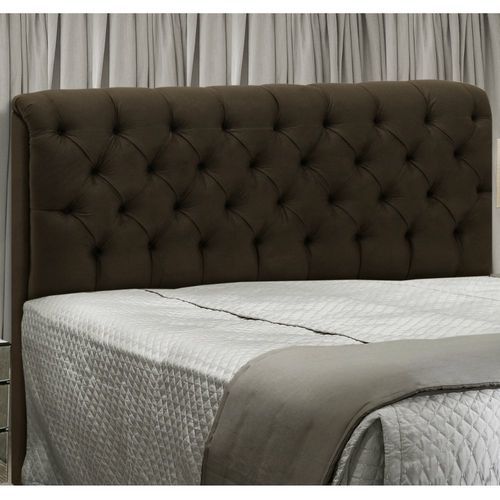 Cabeceira Solteiro Paris 90 Veludo Chocolate 1702 SR Cabec