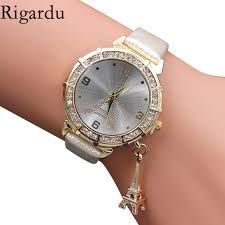 RELÓGIO RIGARDU MODA FEMININA RELÓGIO DE PULSO PULSEIRA DE COURO