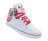 TÊNIS ADIDAS FEMININO EXTABALL PRO CANO MÉDIO BRANCO E VERMELHO