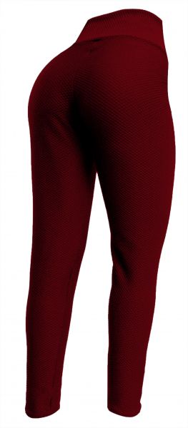 Calça legging(56/58) plus size vermelho escuro em tecido jacquard piquet