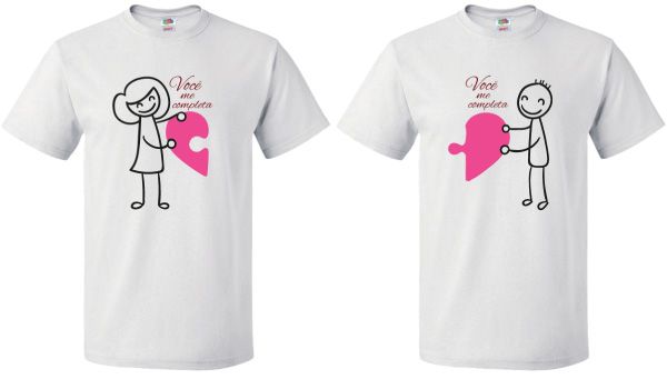 Camiseta para os eternos namorados com corações