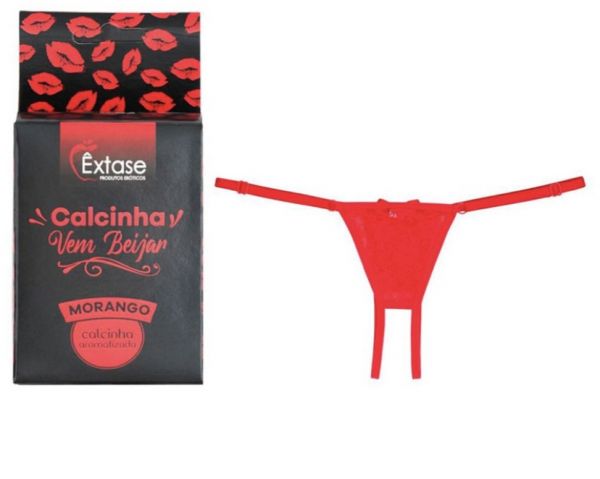 CALCINHA VEM BEIJAR PERFUMADA AROMA MORANGO