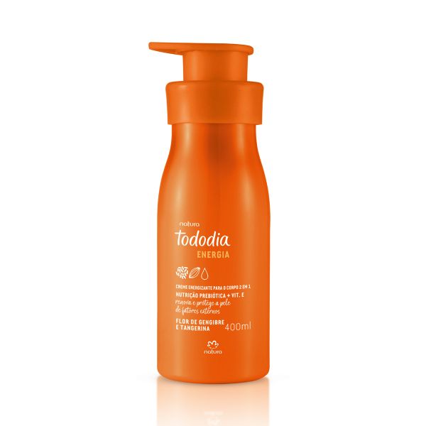 Tododia Flor de Gengibre e Tangerina creme nutritivo energizante para o corpo 2 em 1 - 400ml