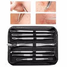 5 pcs Cravo Comedão Acne Pimple Blemish Extractor Remover Agulhas de Aço Inoxidável