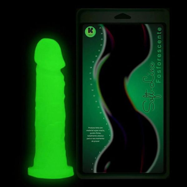 PRÓTESE FOSFORESCENTE REALÍSTICA MACIA E FLEXÍVEL COM VEIAS SALIENTES SOFT LINE 17,5 CM X 3,8 CM