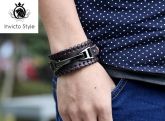 Pulseiras de couro simples personalidade do Vintage acessório homens