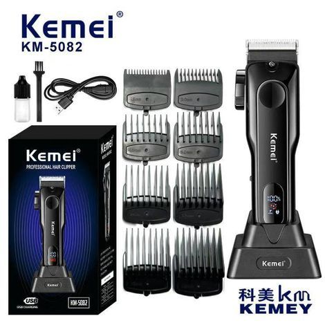 3-Máquina De Cabelo Acabamento E Barba Profissional Kemei KM-5082