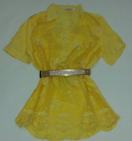 Bata Bordada Amarela