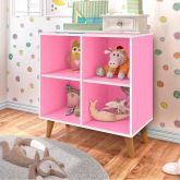 Estante Montessoriana 75 4 Nichos Rosa 1241 J A Moveis