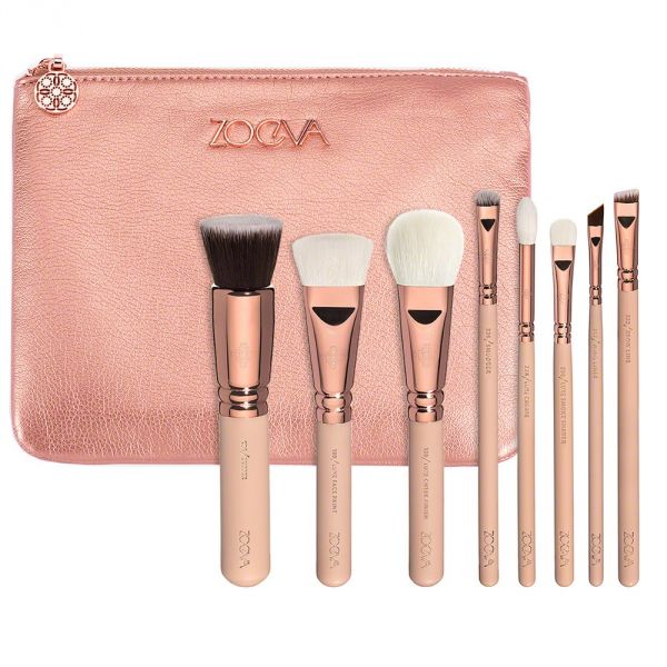 Kit Zoeva Rosa e dourado 7 pincéis